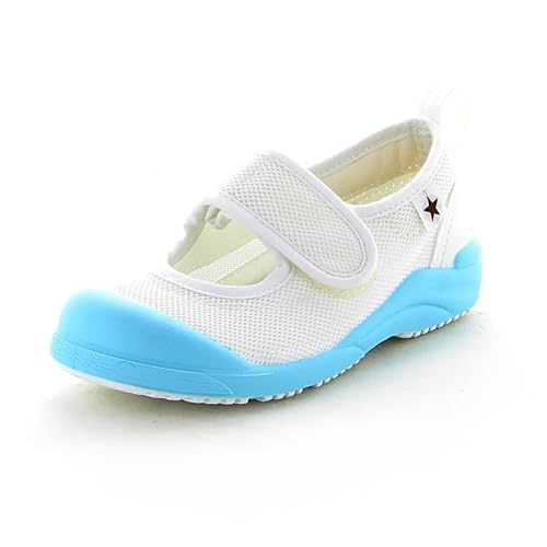 [ムーンスター] 上履き MSリトルスター02 日本製 マジック 衝撃吸収 14cm~21cm 0.5cm有 男の子 女の子 サックス 16.0 cm 2E