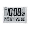 セイコークロック(Seiko Clock) セイコー クロック 掛け時計 置き時計 兼用 電波 デジタル カレンダー 六曜 温度 湿度 表示 大型 銀色 メタリ...