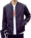 (ソインガ) Soinnga メンズ MA-1 ジャケット スタジャン 春 秋 ナイロン ジャンパー 薄手 ブルゾン 長袖 無地 カジュアル アウター ブラック XXXL