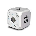 TimeCube Plus プリセット タイマー LEDライト4つ/アラーム付き 時間の管理用 カウントダウン設定 (ホワイト - 5分 15分 30分 60分...