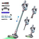 掃除機 コードレス【8月新登場!革新版グリーンLEDライト付&50Kpa強力吸引&業界初65分連続稼働&自立式】Bivark コードレス掃除機 サイクロン式 5...