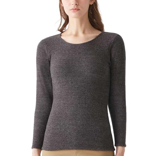 [グンゼ] 長袖インナー 厚手起毛 吸湿発熱 あったかインナー 冷え対策 HOTMAGIC ホットマジック MH9546 レディース ブラックモク