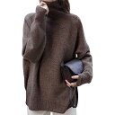 Beylimcy ニット セーター レディース ハイネック 着痩せ 体型カバー タートルネックセーター 長袖 暖かい 柔らか カジュアル トップス 秋冬 Bey28 (カーキ)