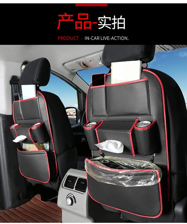JEYODA車用シートバックポケット-車 隙間 収納-ドリンクホルダー 車 後部座席 収納 多機能収納バッグ 耐久性 子供用品車 取り付け簡単 カー用品 (ブラック-2)