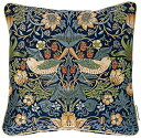 川島織物セルコン Morris Design Studio モリスデザインスタジオ 背当 クッションカバー いちご泥棒 ブルー 45×45cm LL1710