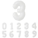 regalo バルーン ナンバー ホワイト 数字 ナチュラル シンプル 風船 白 飾り付け 装飾 記念日 (ホワイト3)