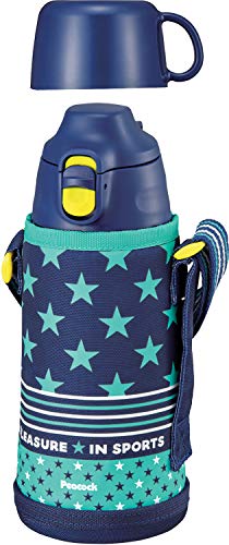 ピーコック魔法瓶工業(The-peacock) ピーコック 水筒 大容量 直飲み 保冷 800ml 2WAYボトル コップ飲み 保温 ワンタッチ ポーチ付き 保育園 幼稚園 小学生 運動会 ステンレス 魔法瓶 ネイビースタのサムネイル