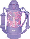サーモス 水筒 真空断熱スポーツボトル 800ml パープルピンク 保冷専用 子供用 ポーチ付き 肩に優しいストラップ FJS-800F PL-P(3)