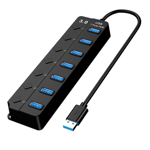 USBハブ3.0 Hub 7ポート 5Gbps高速USB拡張帯独立スイッチ5 V/3 A自己給電とバス電源両用電源インタフェースを改良(黒) USBハブ3.0 Hub 7ポート 5Gbps高速USB拡張帯独立スイッチ5 V/3 A自己給電とバス電源両用電源インタフェースを改良(黒)