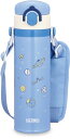 サーモス 水筒 真空断熱キッズケータイマグ 500ml サックスブルー 取りはずしできるストラップ 肩に優しいショルダーパット付き 子供用 通園通学 JOI-5...