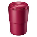 ゴーウェル コンビニマグ タンブラー Stacking コンビニコーヒー 2層 保温 カップ (直飲み ふた付き)350ml レッド TS-1296-002