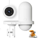 Leronron 水族館用自動給餌器 APP付きのWiFiインテリジェントフィッシュフードディスペンサー 2K HDカメラ付きの視覚的フィッシュフードバケーションフィーダー 魚タンク 水族館のタイマー自