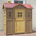 ガーデンガーデン 大型木製物置小屋 ポタジェモザイク ガーデンシェッド (高さ204cm×幅195cm×奥行き106cm) ライトブラウン PTG-1950LB...
