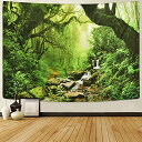 Pknoclan 森タペストリー 木 渓流柄壁掛けタペストリー 自然風景壁掛け布 210x150cm大判布ポスター 部屋 窓 模様替え インテリア飾り