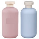 シャンプーボトル ソープ 詰め替えボトル コンディショナー ボディソープ 2本セット (ピンクブルー300ml)