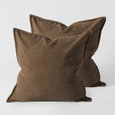 クモリ(Kumori) クッションカバー 2枚セット 45X45cm 北欧 おしゃれ 無地 シンプル 隠しファスナー 丈夫な生地 柔らかい ソファ背当て 装飾枕カバー 座布団カバー 2枚組 45X45cm ブラウン