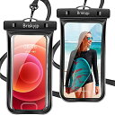 2枚セット 防水ケース スマホ用 指紋認証/Face ID認証対応 IPX8認定 完全保護 防水携帯ケース 完全防水 タッチ可 顔認証 気密性 完全防水 iPh...