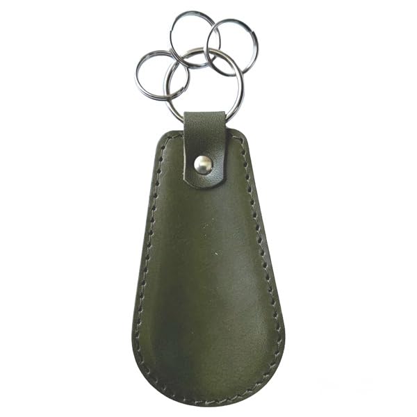 [アカシアスタイル] 日本製 靴べら 栃木レザー コンパク 携帯 くつべら シューホーン プレゼント 箱入り グリーン