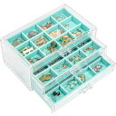 ProCase ジュエリーボックス 3層 ジュエリー収納 透明アクリル 引き出し 女性 女の子 宝石箱 アクセサリーケース オーガナイザー 小物入れ プレゼント...