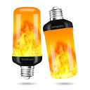aobthurn炎電球、LED炎効果電球、E26口金、4モード点滅電球、休日のインテリア選び (2個)