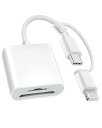 【2025新登場】SDカードリーダー 2in1 Lightning/Type-c USB3.0 双方向 高速伝送 SD/TF変換アダプタ タイプc ライトニング micro SDカード リーダー 設定不要 写真/ビデオ iPhone iPad MacBook IOS Windows Android対応