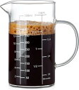 計量カップ500ML ハンドル付き グラス ショットグラス ショットグラス エスプレッソ 計量カップ 目盛り付き 厚み強化 耐熱ガラス