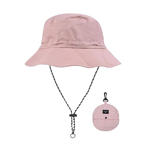 [iSEN LABEL] パッカブルハット サファリハット 撥水ハット 日よけ帽子 折り畳み UVカット あご紐付き 収納一体帽子 軽くて洗える バケットハット アウトドア キャップ フェス 登山 ゴルフ 釣り