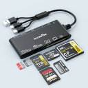 USB 3.0/USB-C/iPhone カードリーダー 7in1 SD/TF(Micro SD)/MS/XD/CF カードリーダーアダプター OTG対応 高速...