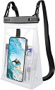 Guzack 防水ケース スマホ 防水 ケース 携帯 大型 防水スマホケース 大容量 TPU スマホ IPX8 防水認定 指紋・タッチ操作・Face ID認証対応 お風呂用 左右二重ロック保護 完全密封 新版 ネック・肩