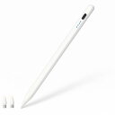 fine-R iPad対応 スタイラスペン ホワイト 傾き検知 パームリジェクション USB-C充電 ダブルタップON/OFF 軽量設計 交換用ペン先2個付き メモ・イラスト・学習に最適 日本企業サポート PL保険加入