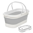 RULAYMAN 折りたたみ バケツ モップバケツ 洗い桶 12/15L 大容量 ホイール 取っ手付き 生活用品 掃除 洗濯 アウトドア 車載バケツ 多機能 収納便利 (12L、ライトグレー)