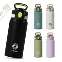 FJbottle 水筒 600ml 真空断熱 マグボトル(ハンドル付き) 2ウェイボトル ストロー ワンタッチ 保温 保冷 持ち運び マグ ボトル 洗いやすい ...