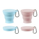 happykau 折り畳みコップ 2個入り 折りたたみコップ 蓋付き 180ml 多機能 耐熱 携帯に便利 おしゃれ 食器 軽量 旅行 キャンプ用 通勤 アウトドア (ピンク+ブルー)