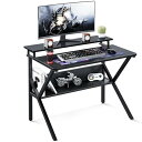 KKL パソコンデスク モニター台付き 幅70cm×奥行48cm 机 pcデスク 棚付きデスク コンパクト 省スペース 在宅勤務 テレワークデスク 頑丈で組立簡単 おしゃれ 大人/子供用 収納 モニターアーム