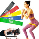 WILLS FITNESS エクササイズバンド 5本セットトレーニングチューブ フィットネスバンド バンド 強度別 チューブ ストレッチ ヨガバンド 下半身 太...