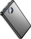 モバイルバッテリー 大容量 【業界新設計・一番薄い】モバイルバッテリー 軽量 小型 モバイルバッテリー タイプc 3台同時充電 モバイル・バッテリー 携帯充電器 LCDディスプレイ USB-A×2・Typ