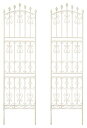 ガーデンガーデン アイアンローズフェンス ハイタイプ 高さ220cm×幅62cm 2枚セット ホワイト トレリス IFROSE220CP2P-WHT