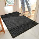 玄関マット 屋外 室内 泥落とし 滑り止め 業務用 無地 シンプル 家庭用 吸水 洗える 泥落としマット 耐磨耗性 玄関マット屋外用 店舗用 オフィス お店 (40×60cm, ブラック)(3)