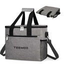 TEEMOO クーラーボックス 18L 保冷バッグ 大容量 折り畳み収納 クーラーバッグ 保冷力 最強 断熱 保冷 保温 防水 軽量 手持ち 肩掛け キャンプ 釣り 花火 BBQ レジャー 運動会 グレー