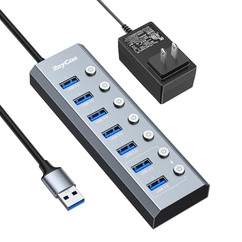 RayCue USB ϥ 3.0 Hub 7ݡ 5Gbps® USBĥ ѥ եѥ/Хѥ Ωå 5V...