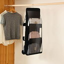 Hongmeru バッグ収納 吊り下げ式 クローゼット用 折りたたみ可能 両面6ポケット 可視化設計 防塵 簡単アクセス つり下げ収納バッグ |鞄収納ラック 吊るす収納 カバン整理 多機能ハンガー 衣(3)