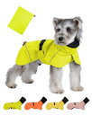 V.PET.B.R ドッグレインウエア 犬 レインコート ポッチ付きカッパ 雨合羽 小型犬 収納バッグ付き ペットジャケット アウター ワンコ ポンチョ 着脱簡単 防水 雨対策 グリーン L