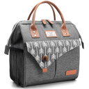Lekesky 弁当箱 袋 - 10L 大きめ ランチバッグ 弁当バック 保冷 漏れない 撥水 がま口 保冷バッグ 手提げ ポケット付き おしゃれ ランチトート...