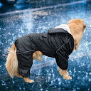 LIKOKLIN 犬用レインコート 犬カッパ 雨具 通気 帽子付き 反射条付き 散歩用犬服 着脱簡単 ド 犬ジャケット ペット雨具 中型犬 大型犬 着脱簡単 ド 犬ジャケット ペット雨具 ホワイト ,ブルー