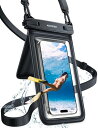 Aomiker スマホ 防水 ケース 小物入れ 収納ポケット付き : 海 プール 水中 撮影 IPX8 スマフォ ぼうすい バッグ 首かけ 水泳 カバー ダブルパック 潜水 ポーチ すまほ 携帯 けいたい アイホン 顔