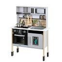 Klein Miele 木製 ままごとキッチン【製氷機付き】 & ステンレス製お鍋セット 本物そっくりの製氷機 音が鳴るIHコンロ 電子レンジ オーブン 蛇口 ...