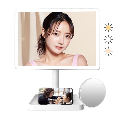 FASCINATE 女優ミラー ライト付き 鏡 充電式 【2000mAh 大容量バッテリー 大きめ鏡面】 45個LED電球付き 明るさ調整 360度自由回転式 持ち運びに便利 10倍拡大鏡付き FASCINATE 女優ミラー ライト付き 鏡 充電式 【2000mAh 大容量バッテリー 大きめ鏡面】 45個LED電球付き 明るさ調整 360度自由回転式 持ち運びに便利 10倍拡大鏡付き