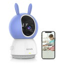 KAWA ペットカメラ 見守りカメラ ネットワークカメラ 300万画素 2K ホーム犬/猫/子供留守番カメラ 自動追尾 ベビーモニター 双方向音声会話 暗視機能...