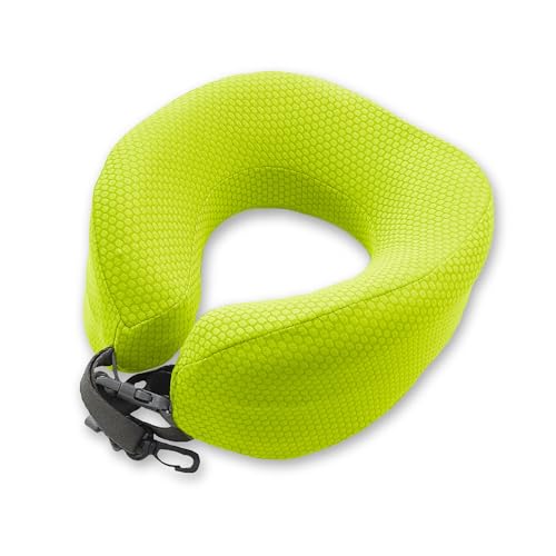 MORIPiLO ネックピロー 飛行機 枕 首が痛くならない (たためる 低反発 柔らかめ) 車 バス 快適グッズ 軽量 コンパクト (持ち運び楽々ネックピロー) 23x24cm ライトグリーン まくらのモリシタ 462170