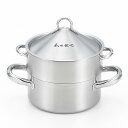 ヨシカワ ステンレス 飲茶蒸し鍋 二段 16cm 1.6L IH対応 直火対応 日本製 燕三条 菰田欣也 1216032 KO0042|詳細画像